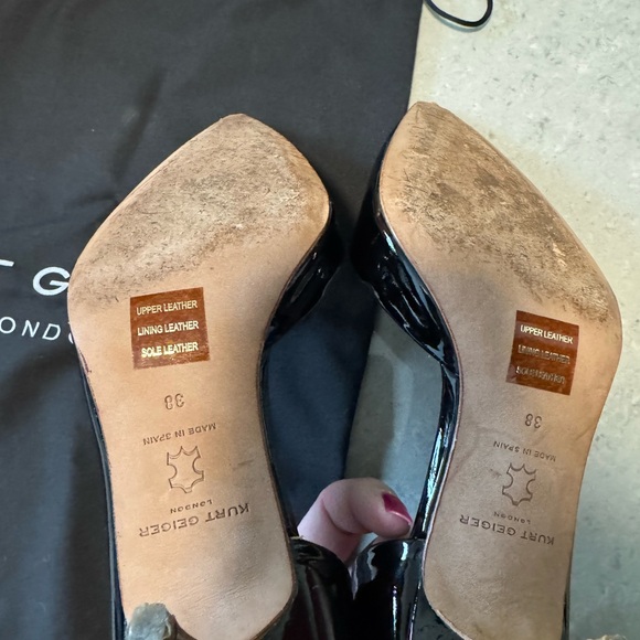 Kurt Geiger London Elegant Black Patent Leather Women's Pumps, mini heel - Picture 5 of 8